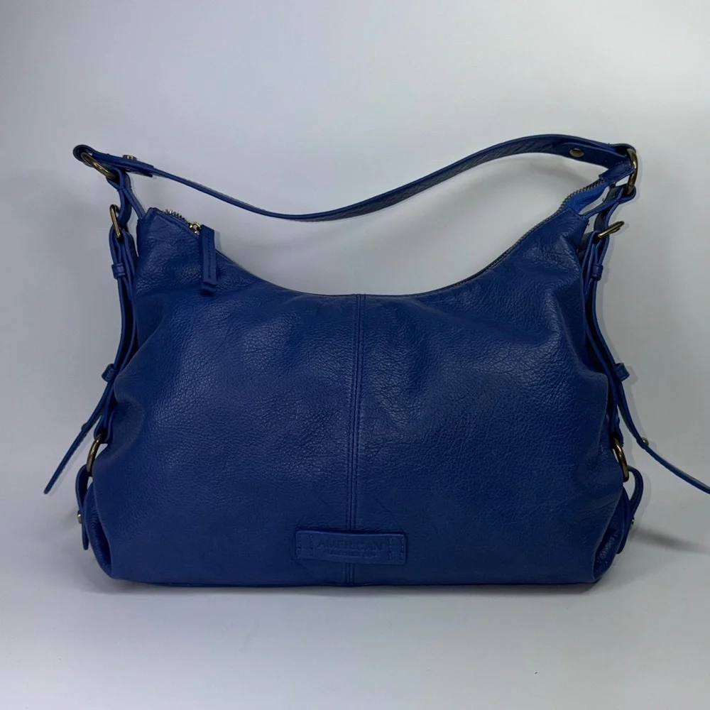American‎ Leather Co. Thayer Perfect Hobo Bag Cerulean Blue